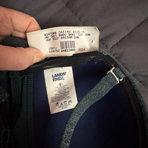 Lands' End Shine Twist Front Bandeau Bikini Top - Land's End - Size: 4 - NWT - Picture 6 of 14